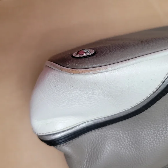 Coach Gray and Cream Satchel